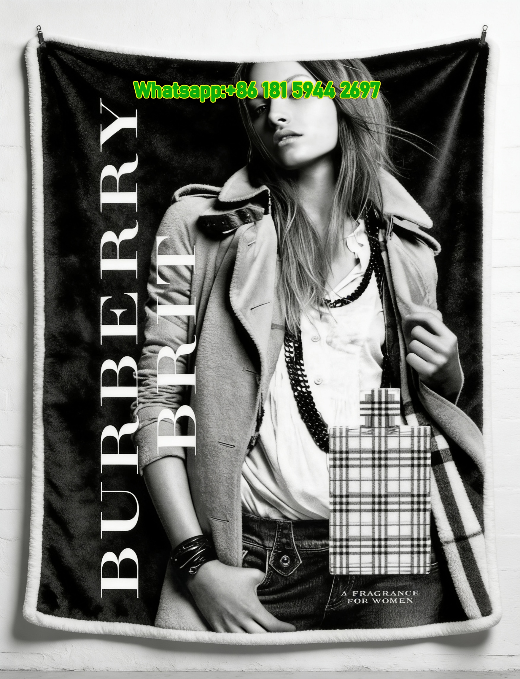 Burberry Brit Check Flannel Throw Blanket for Sofa B096